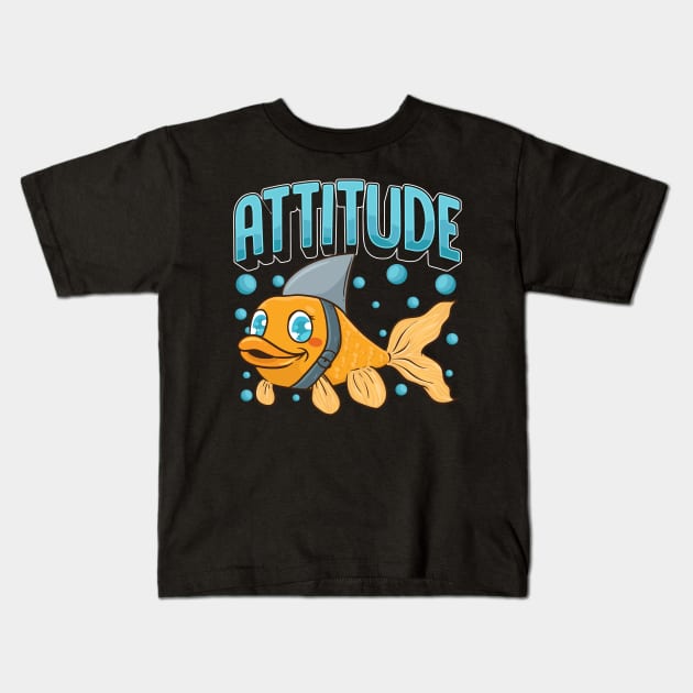 Attitude Of A Shark Funny Self Confidence Pun Kids T-Shirt by theperfectpresents